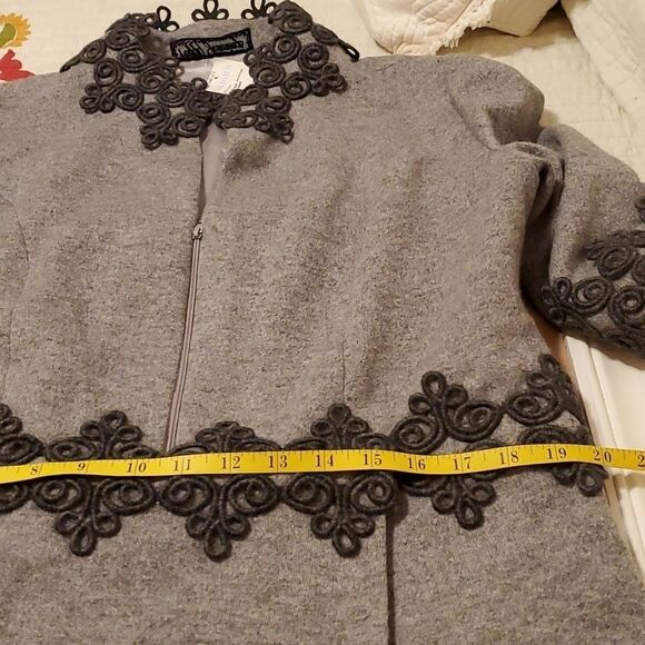 NWT Vintage Women's Peggy Jennings Gray Custom Evening coat size Medium - Picture 14 of 16